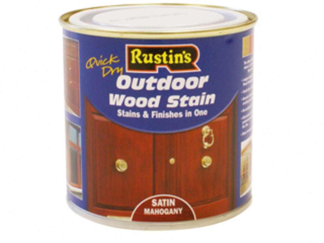 Rustins Quick Dry Exterior Woodstain Satin Mahogany 500ml ESMA500