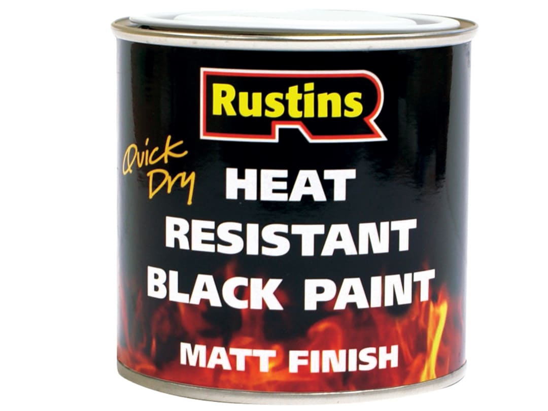 Rustins Quick Dry Heat Resistant Paint Black 250ml HRMB250