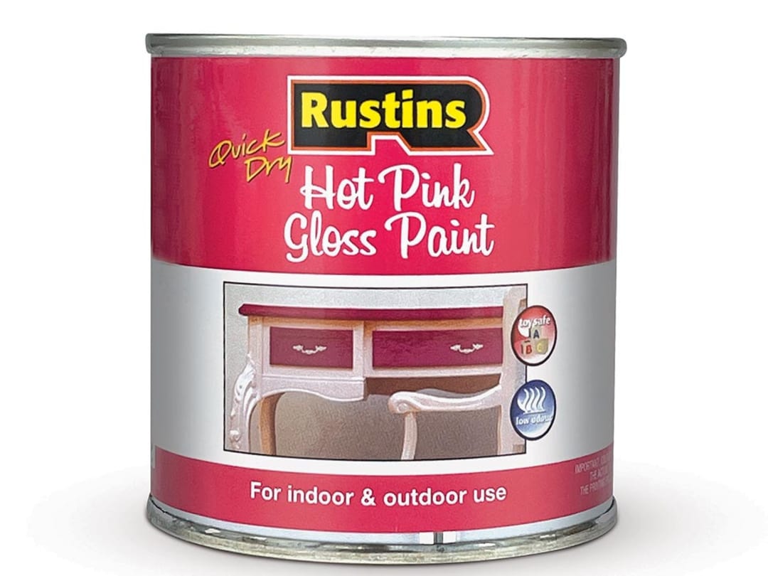 Rustins Quick Dry Small Job Gloss Hot Pink 250ml GPHPW250