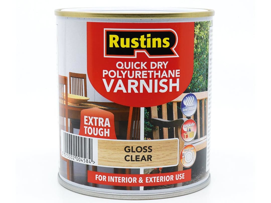 Rustins Quick Dry Polyurethane Varnish Gloss Clear 500ml POGCW500 POGCW500