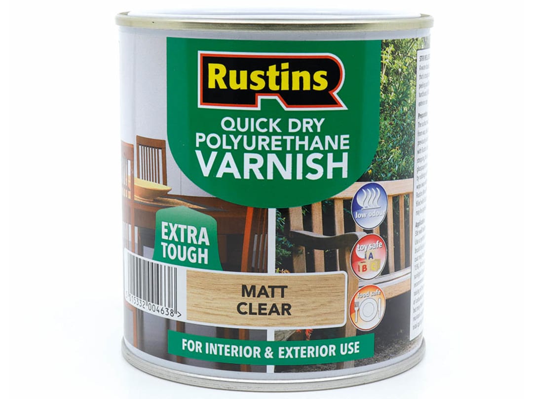 Rustins Quick Dry Polyurethane Varnish Matt Clear 500ml POMCW500 POMCW500