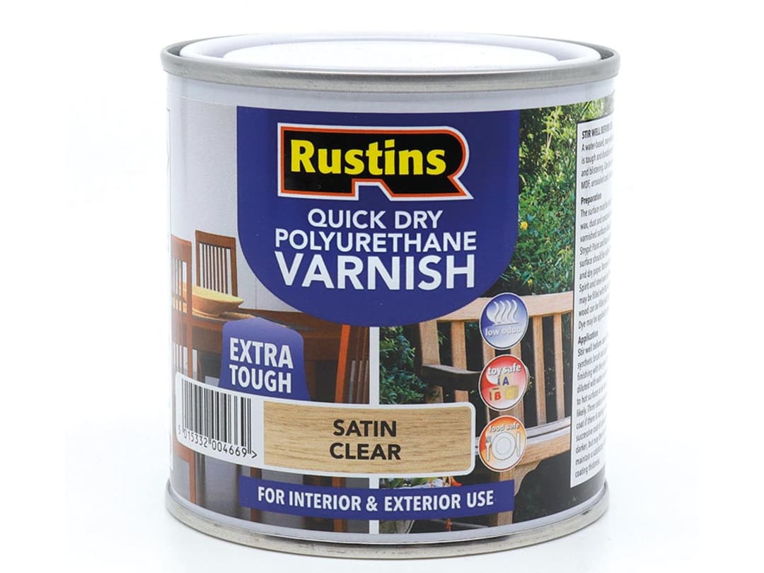 Rustins Quick Dry Polyurethane Varnish Satin Clear 250ml POSCW250 POSCW250