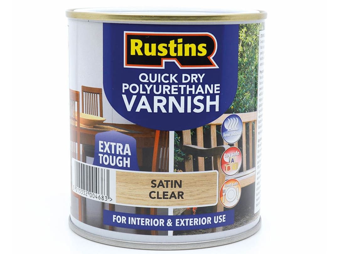Rustins Quick Dry Polyurethane Varnish Satin Clear 500ml POSCW500 POSCW500