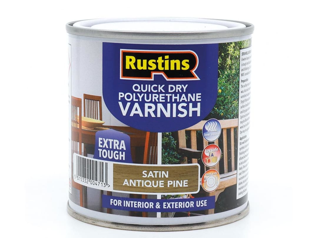 Rustins Quick Dry Polyurethane Varnish Satin Antique Pine 250ml PSAPW250 PSAPW250