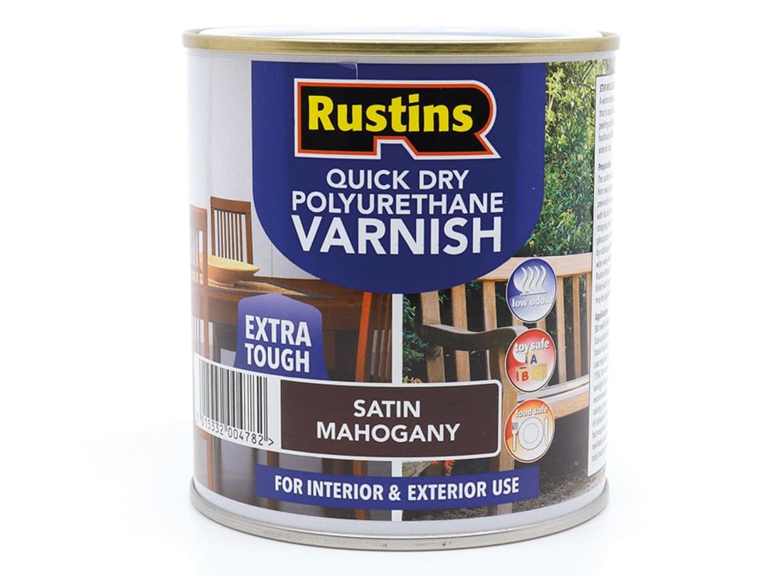 Rustins Quick Dry Polyurethane Varnish Satin Mahogany 500ml PSMAW500 PSMAW500