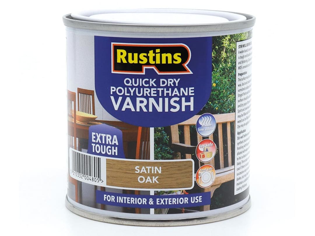 Rustins Quick Dry Polyurethane Varnish Satin Oak 250ml PSOAW250 PSOAW250