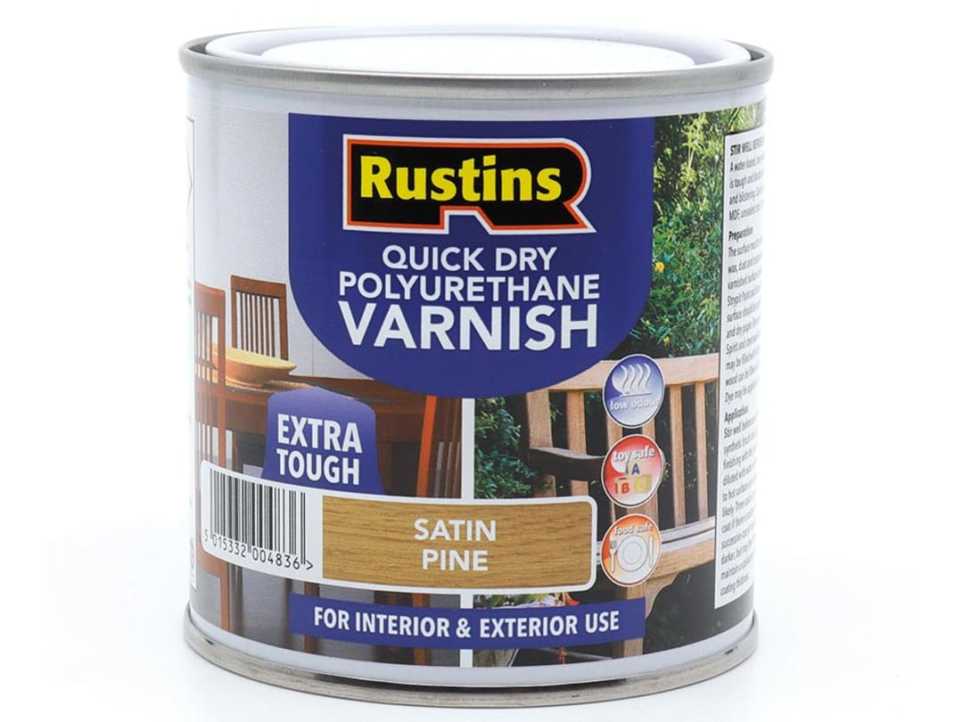 Rustins Quick Dry Polyurethane Varnish Satin Pine 250ml PSPIW250 PSPIW250