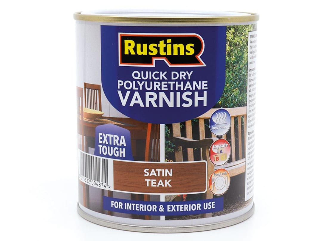 Rustins Quick Dry Polyurethane Varnish Satin Teak 500ml PSTEW500 PSTEW500