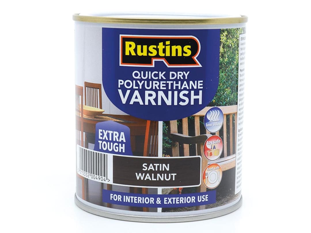 Rustins Quick Dry Polyurethane Varnish Satin Walnut 500ml PSWAW500 PSWAW500
