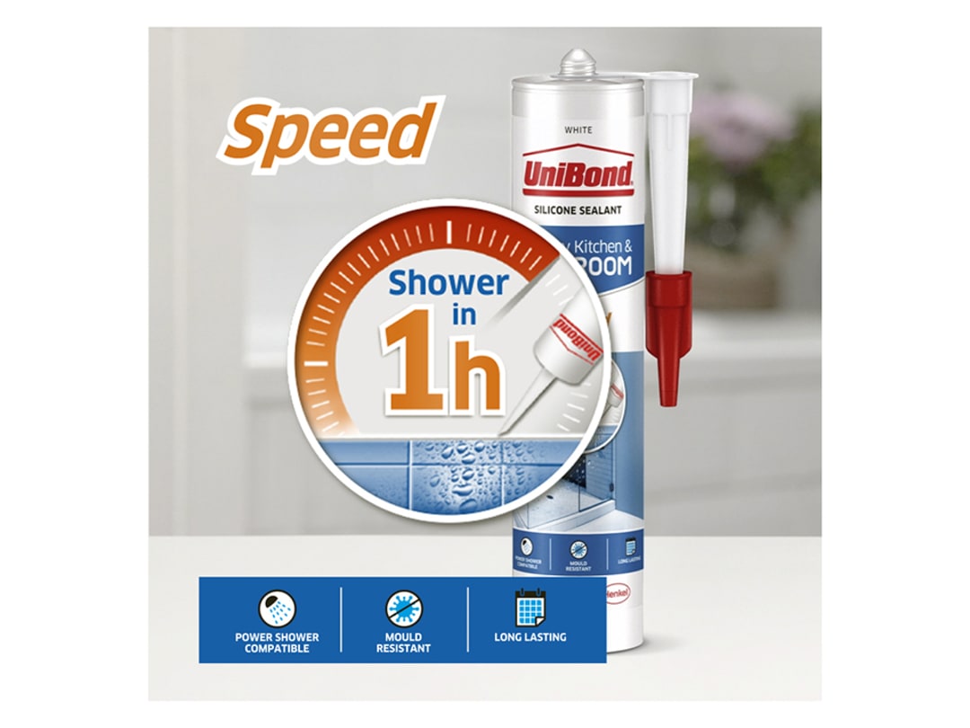 UniBond Speed Seal Shower/Bathroom White 300ml 2707165