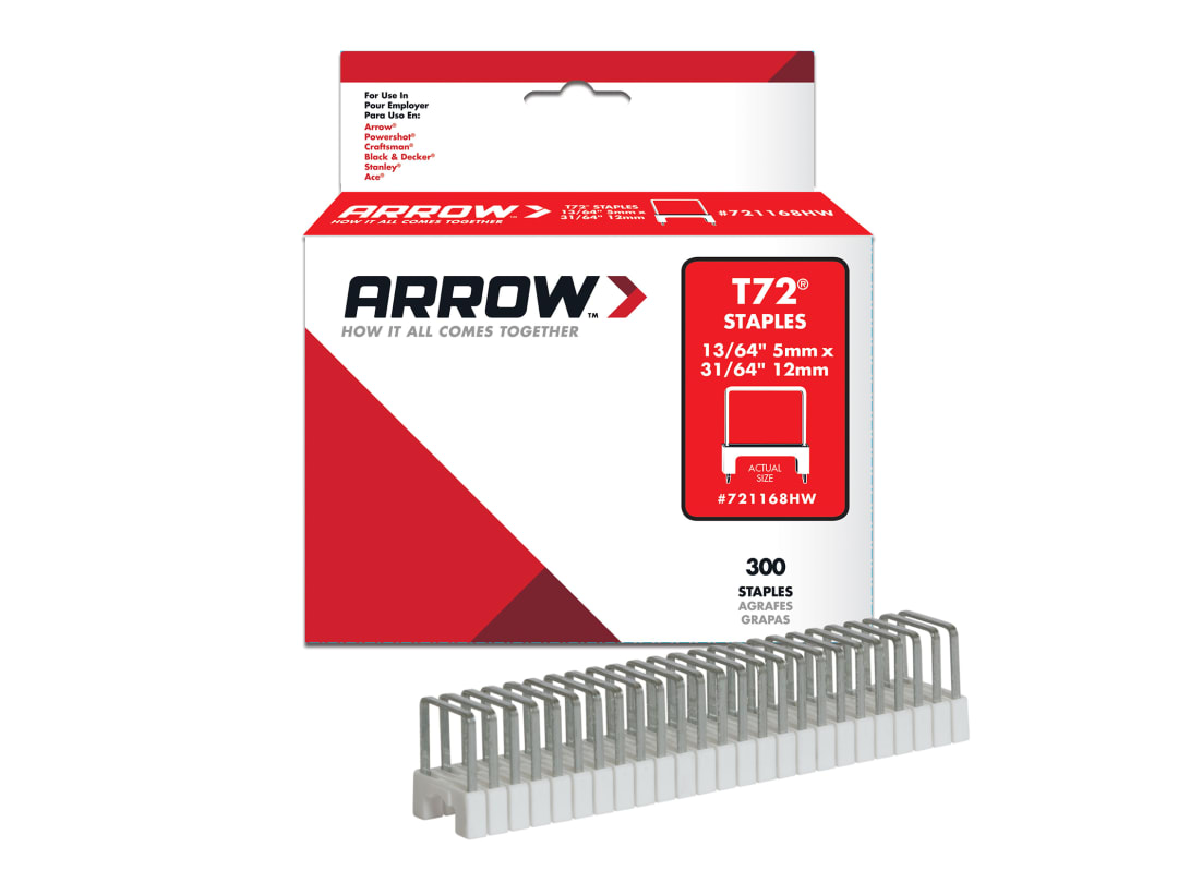 Arrow T72 Clear Insulated Staples 5 x 12mm (Box 300) A721168