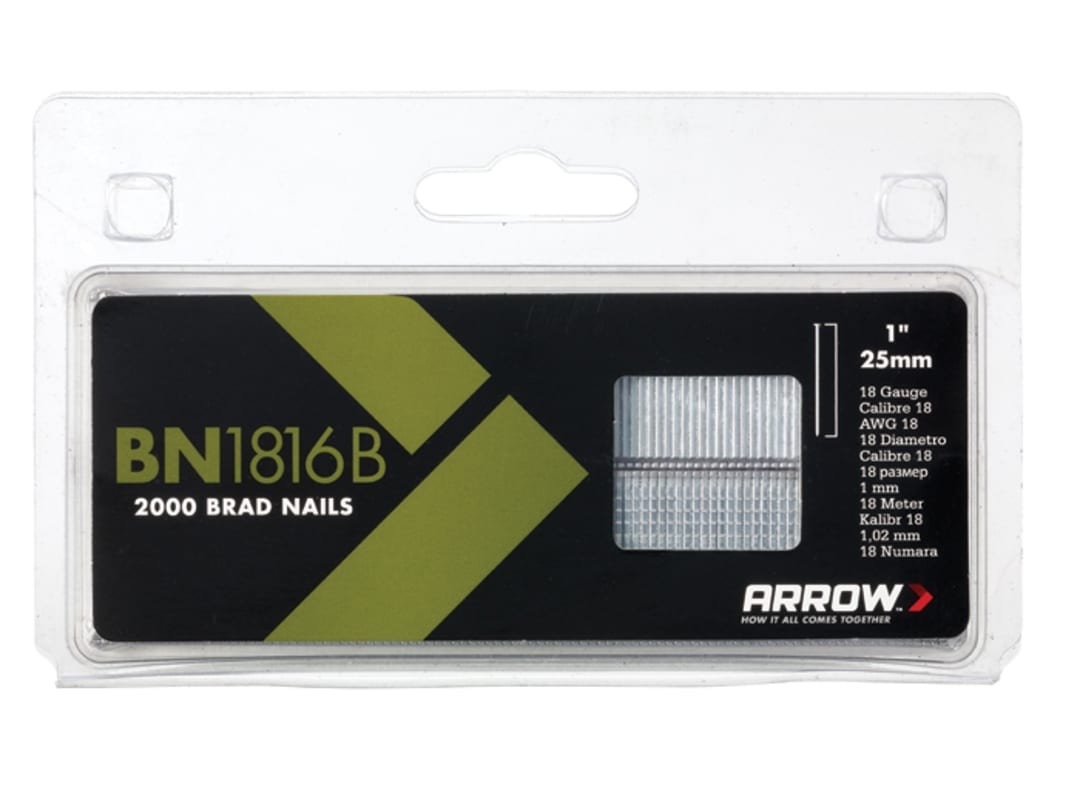 Arrow BN1816B Brad Nails 25mm Brown Head (Pack 2000) ABN1816B