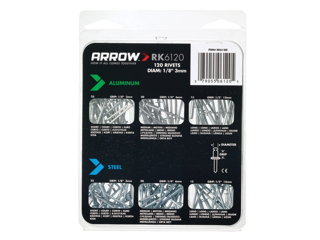 Arrow RK6120 Multi Rivet Pack (120) ARK6120
