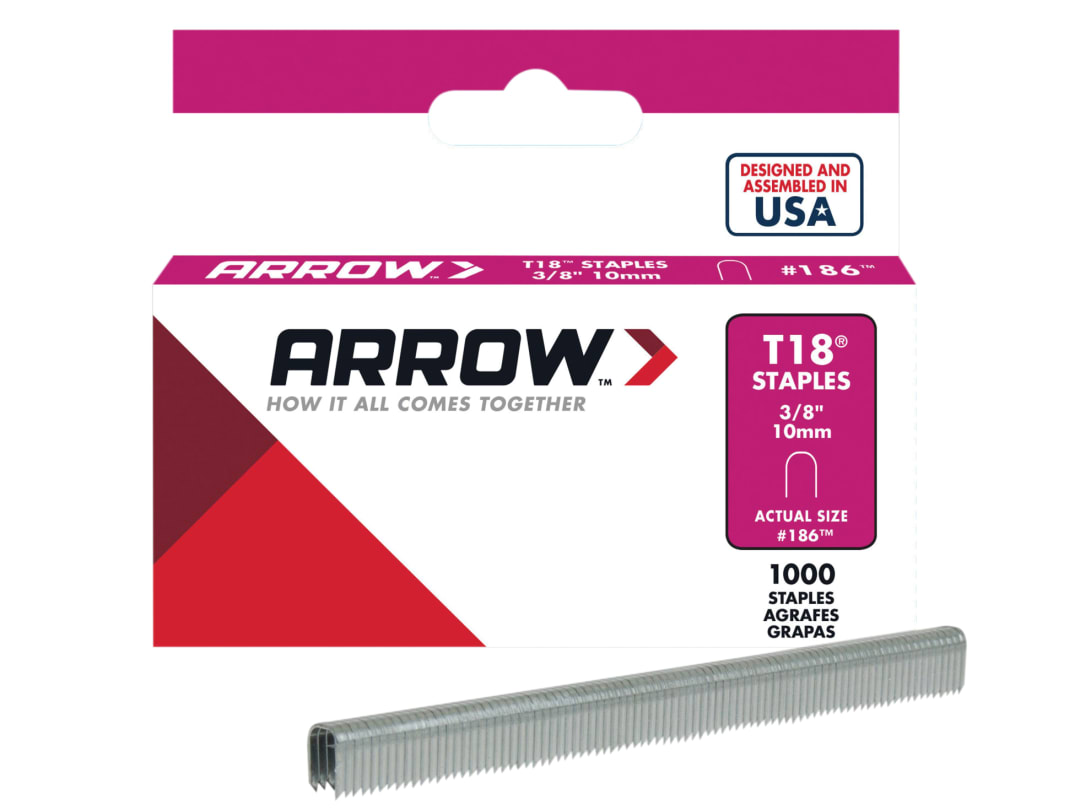 Arrow T18 Staples 10mm (3/8in) (Box 1000) A186