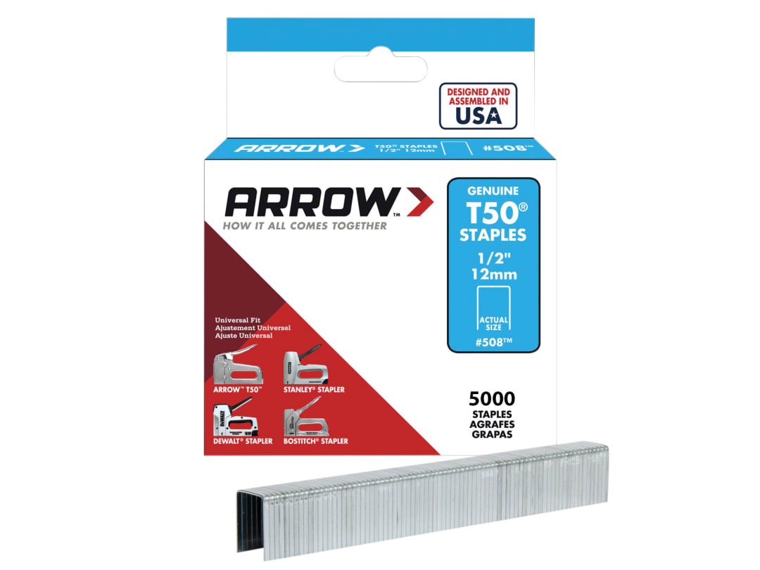 Arrow T50 Staples 12mm (1/2in) (Bulk Pack 5000) A508IP