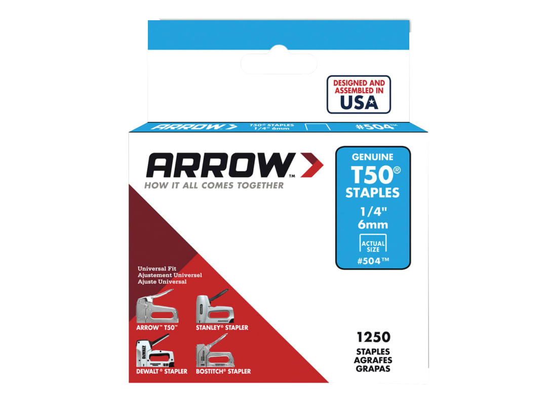 Arrow T-50 Staples 1/4in x 1250 A50424 A50424