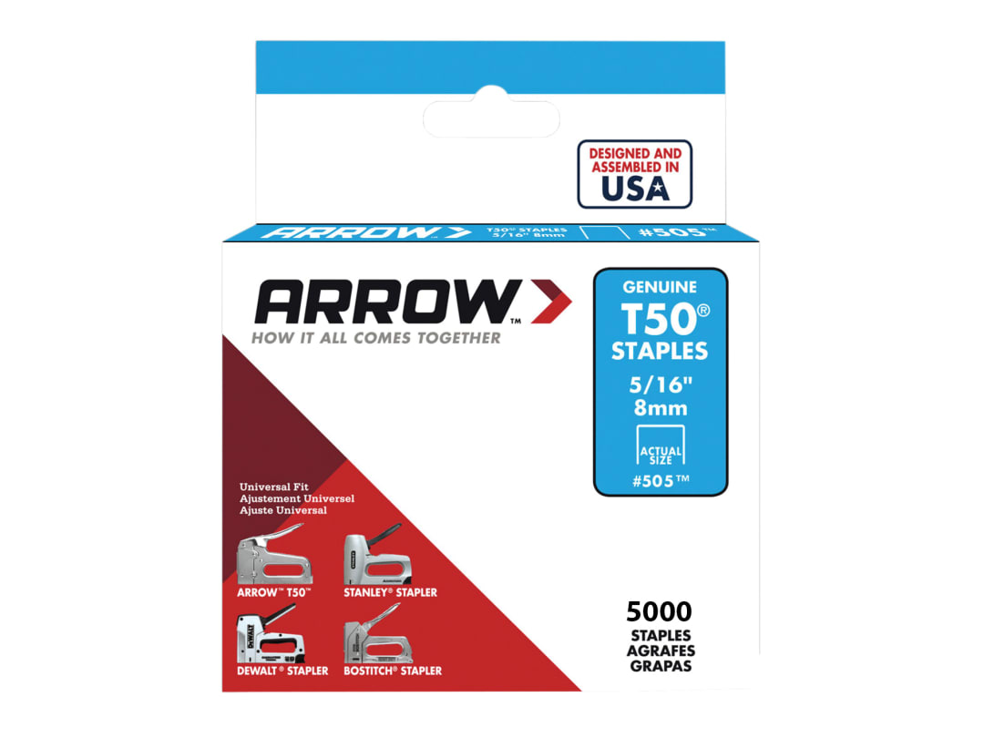 Arrow T50 Staples 8mm (5/16in) (Bulk Pack 5000) A505IP
