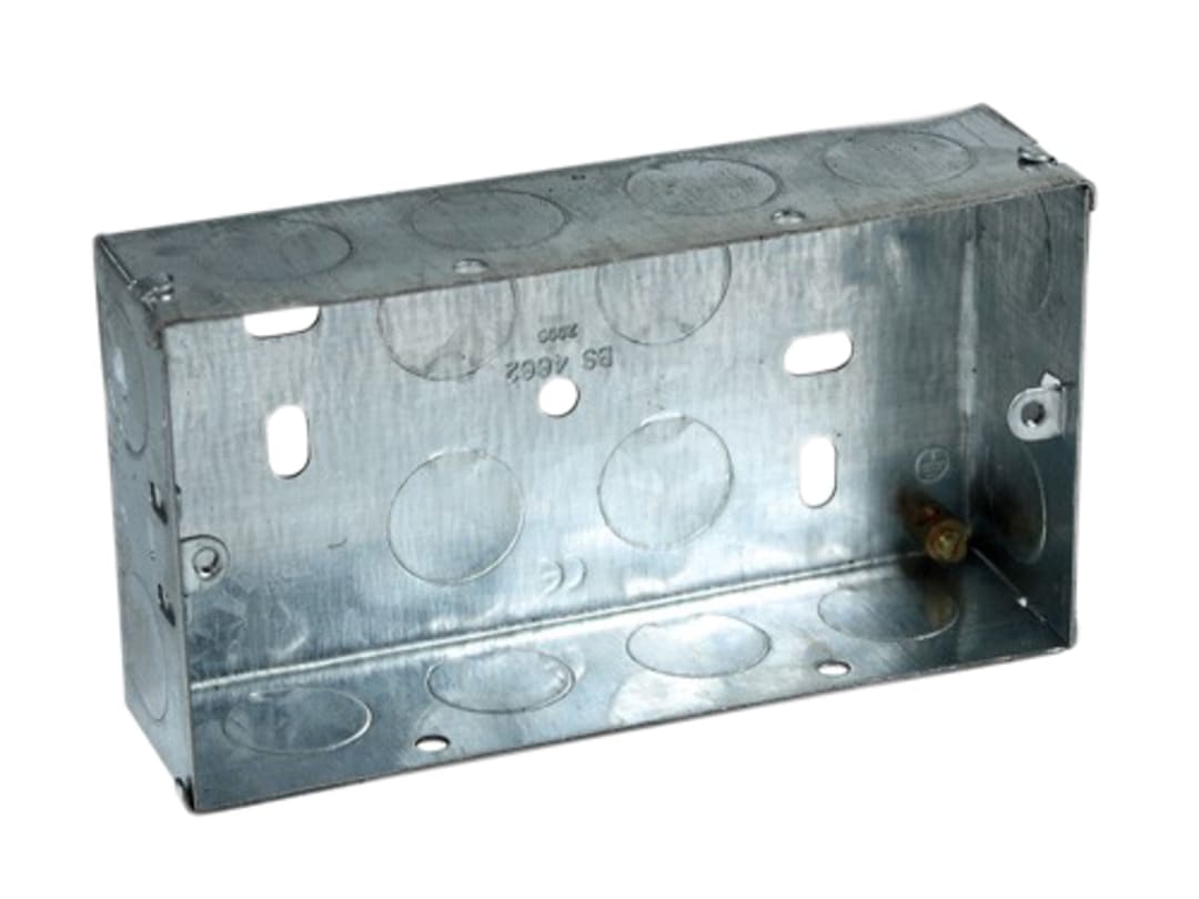 Axiom Electrical Metal Twin Socket Box 25mm (Pack 5) MB225