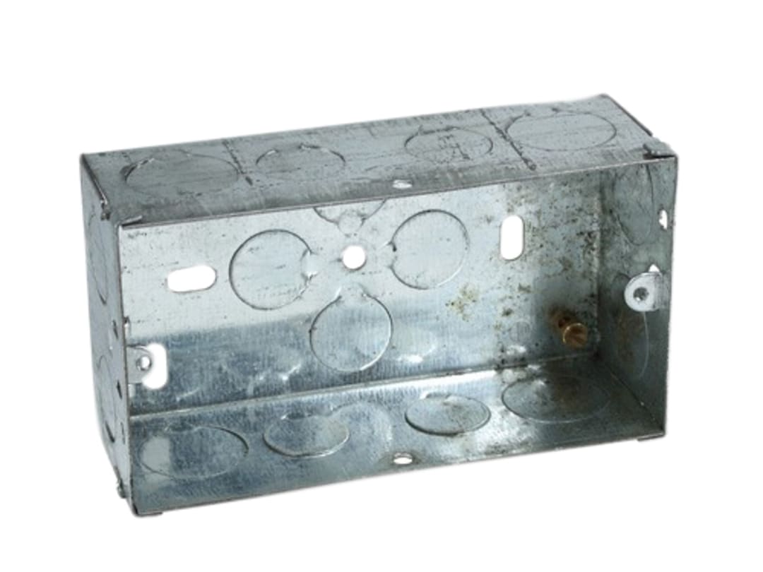 Axiom Electrical Metal Twin Socket Box 35mm (Pack 5) MB235
