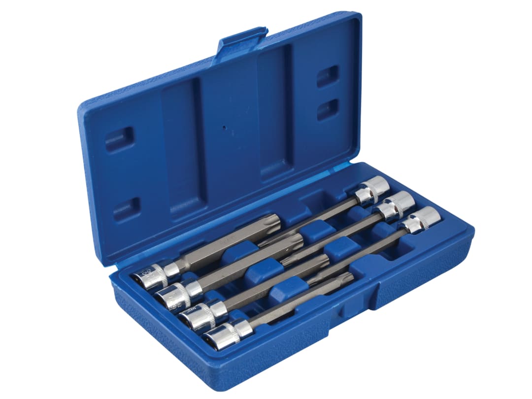 BlueSpot Tools 3/8in Drive Extra Long TORX Socket Bit Set, 7 Piece 01514
