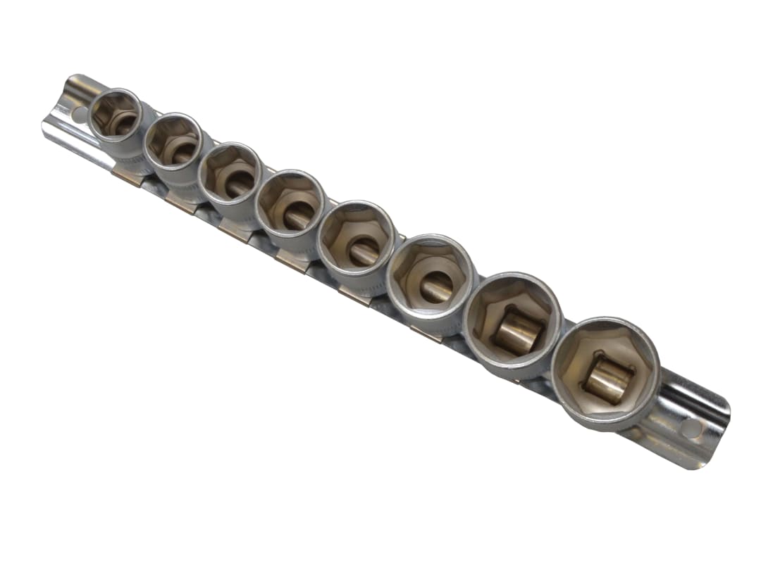 BlueSpot Tools 3/8in Drive Socket Set on Rail, 8 Piece 01524