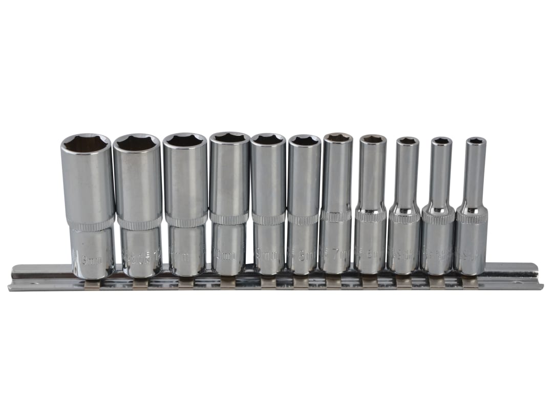 BlueSpot Tools 1/4in Drive Deep Socket Set, 11 Piece 01540
