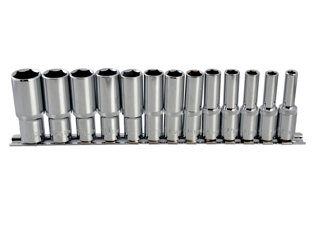 BlueSpot Tools 3/8in Drive Deep Socket Set, 13 Piece 01542