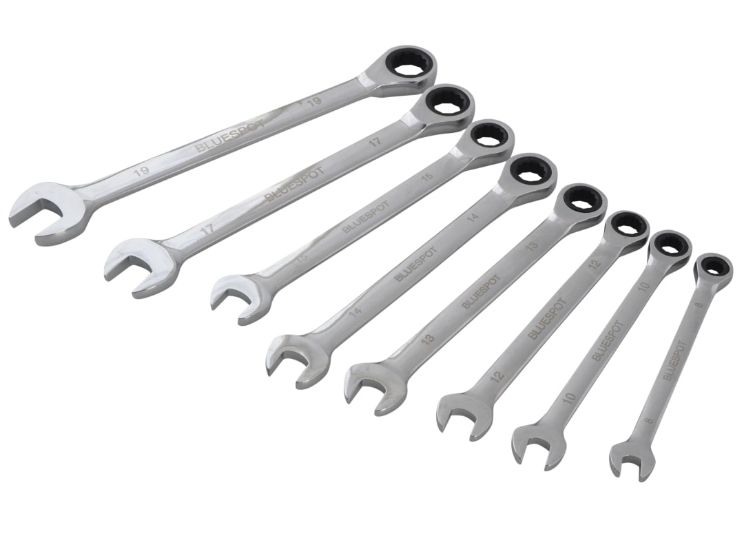 BlueSpot Tools Ratchet Spanner Set, 8 Piece 04310
