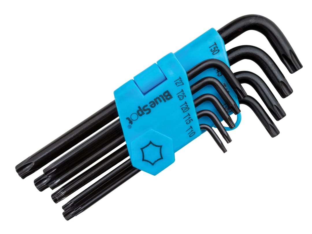 BlueSpot Tools Long Arm TORX Key Set of 9 (TX10-TX50) 15305