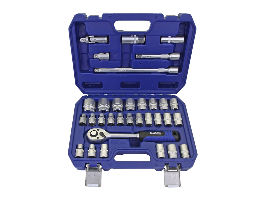 BlueSpot Tools 1/2in Hex & 12 Point Socket Set, 32 Piece 1577