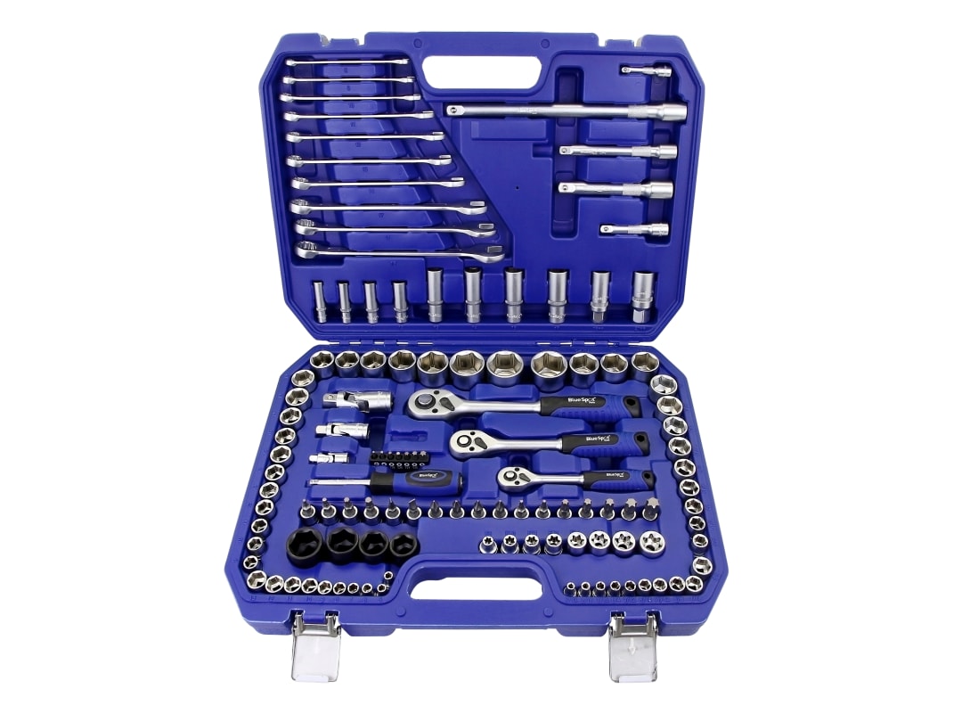 BlueSpot Tools 1/2in, 3/8in & 1/4in Metric Socket Set, 120 Piece 1583