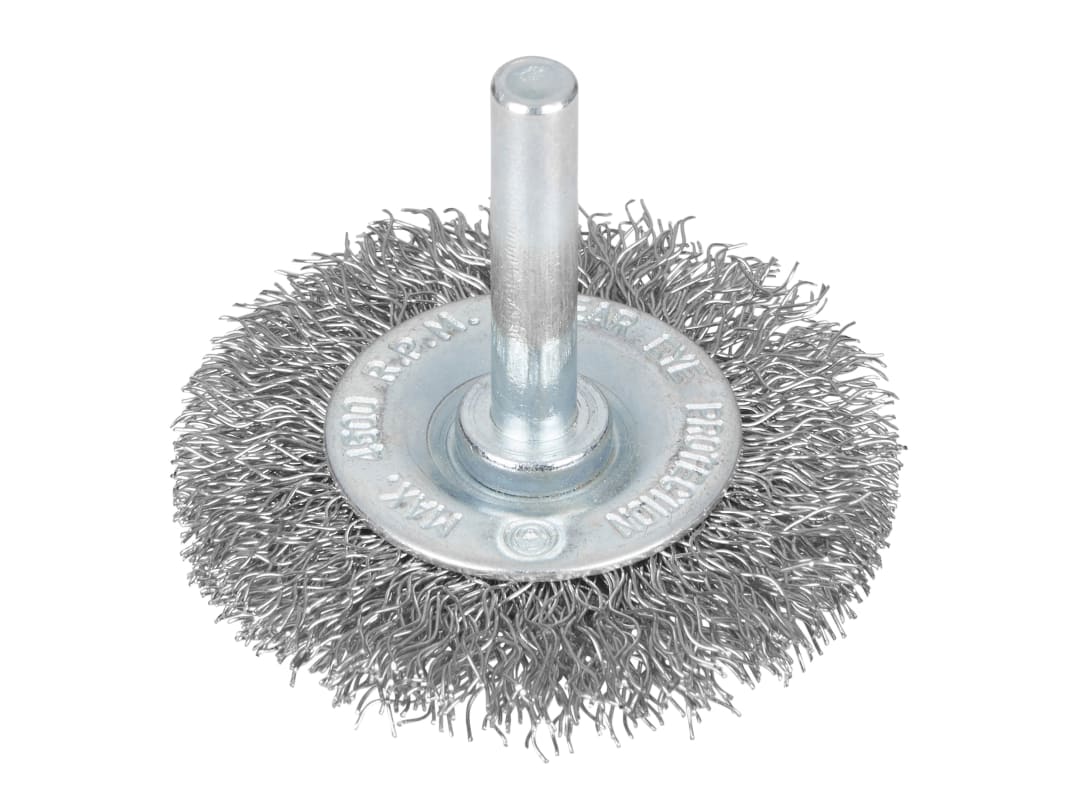 BlueSpot Tools Flat Steel Wire Wheel Brush 50mm x 6mm Arbor 19221