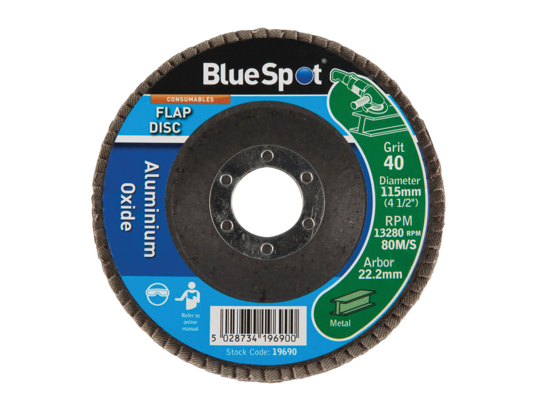 BlueSpot Tools Sanding Flap Disc 115mm 40 Grit 19690