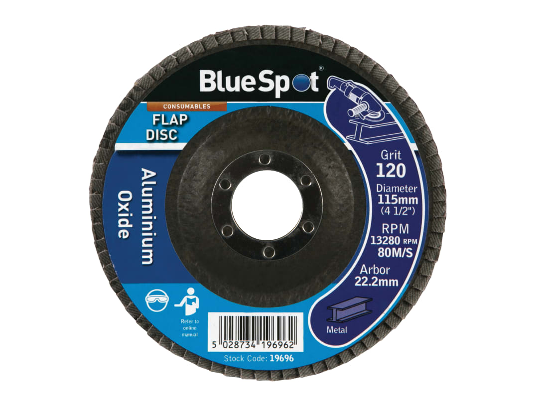 BlueSpot Tools Sanding Flap Disc 115mm 120 Grit 19696