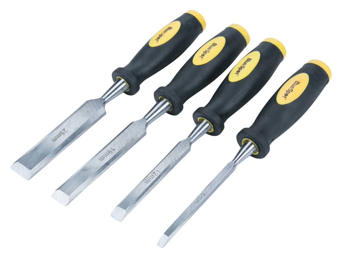 BlueSpot Tools Chisel Set Double Colour Handle Set, 4 Piece 28004