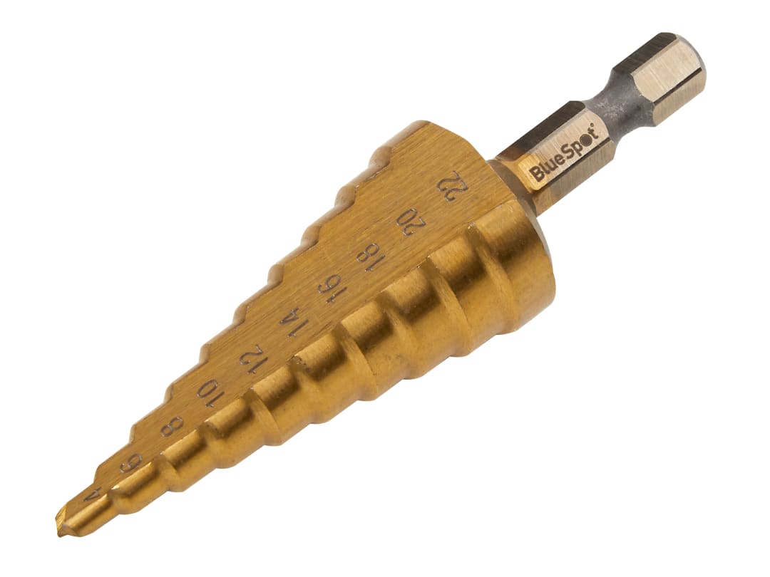 BlueSpot Tools HSS 1/4in Hex Shank Step Drill 4-22mm 32052