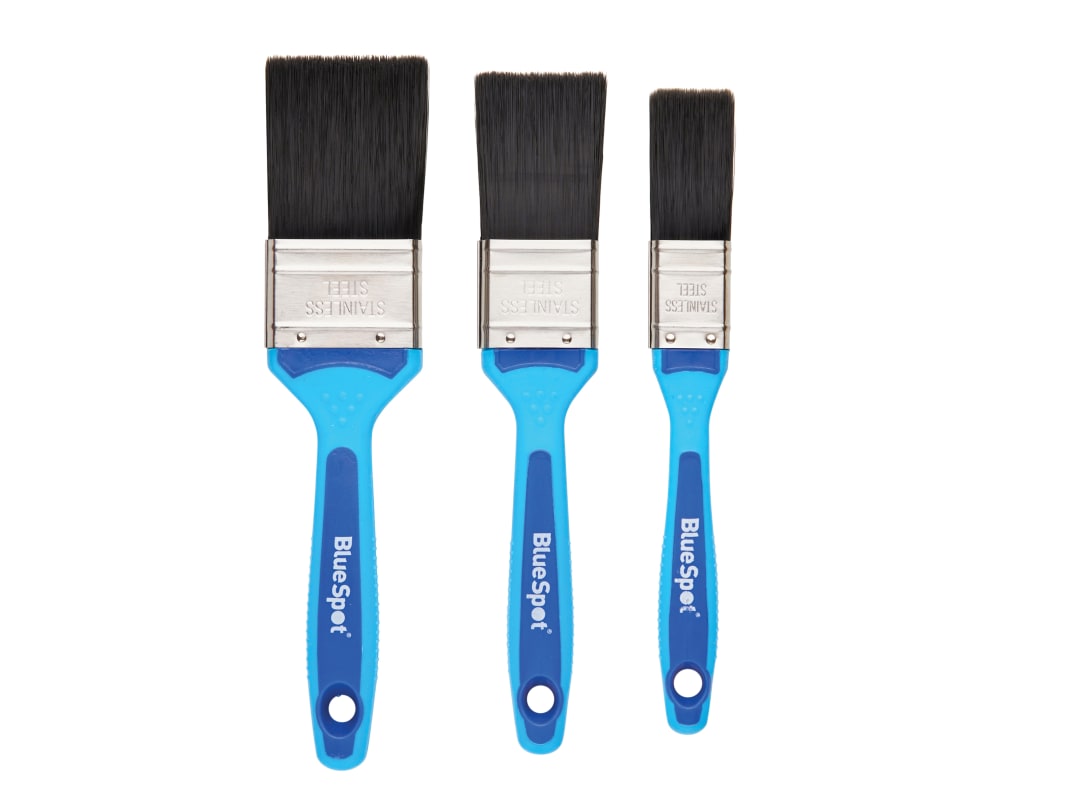 BlueSpot Tools Soft Grip Synthetic Paint Brush Set, 3 Piece 36011