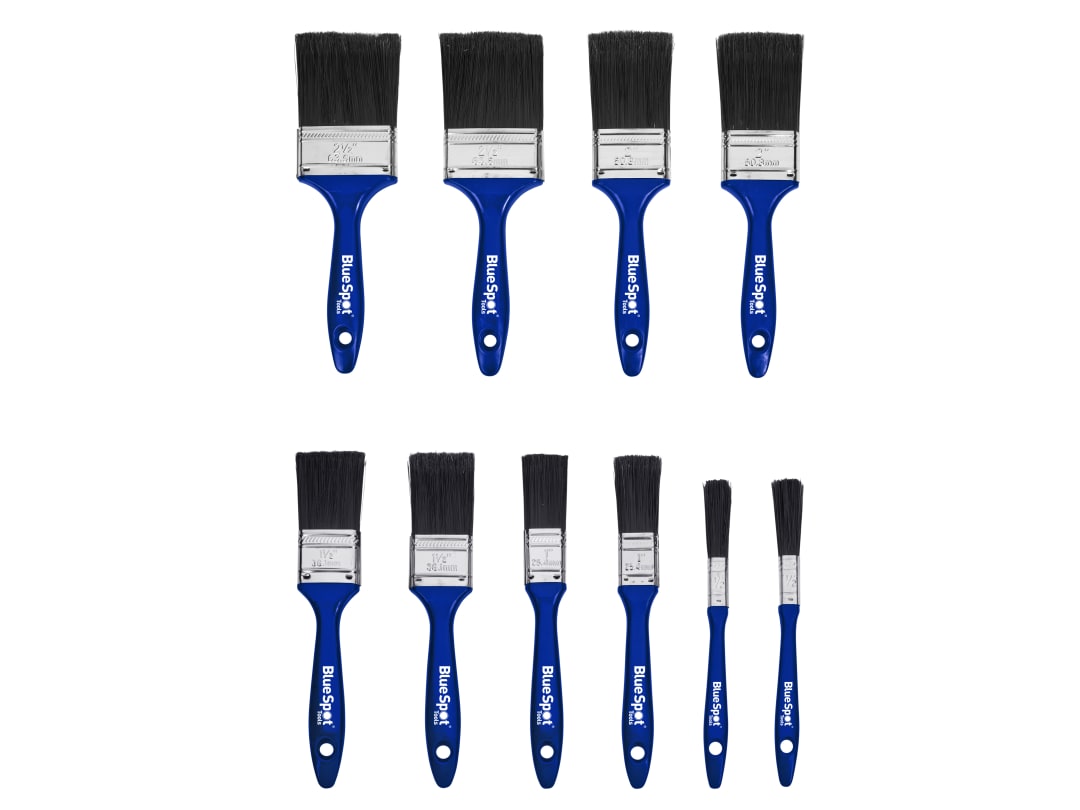 BlueSpot Tools Synthetic Workshop Paint Brush Set, 10 Piece 36018
