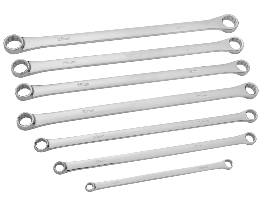 BlueSpot Tools Extra Long Ring Spanner Set, 7 Piece 4305
