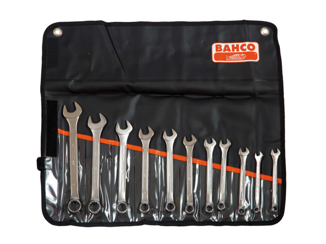 Bahco Chrome Polished Combination Spanner Set, 11 Piece 111M/11T