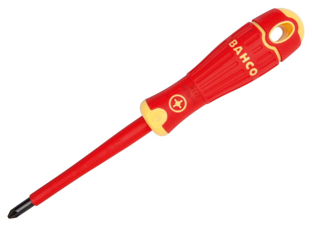 Bahco BAHCOFIT VDE Insulated Pozidriv Screwdriver PZ2 x 100mm B142.002.100