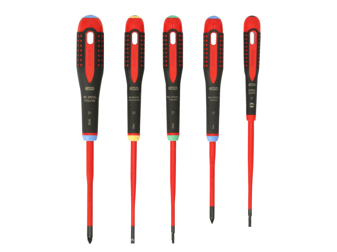 Bahco BE-9872SL ERGO™ VDE Insulated Screwdriver Set, 5 Piece BE-9872SL