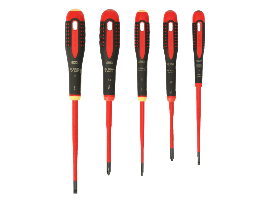 Bahco BE-9881SL ERGO™ Slim VDE Insulated Screwdriver Set, 5 Piece BE-9881SL