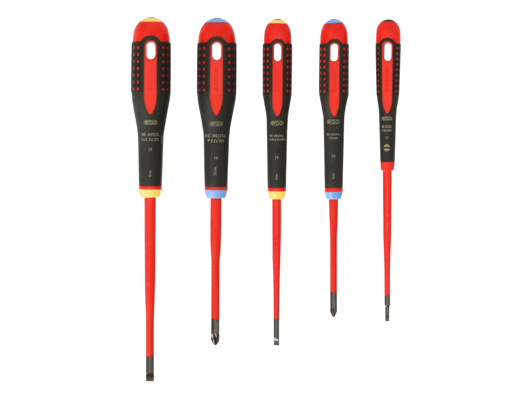 Bahco BE-9882SL ERGO™ Slim VDE Insulated Screwdriver Set, 5 Piece BE-9882SL