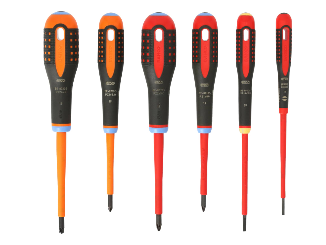 Bahco BE-9884S ERGO™ VDE Insulated Screwdriver Set, 6 Piece BE-9884S