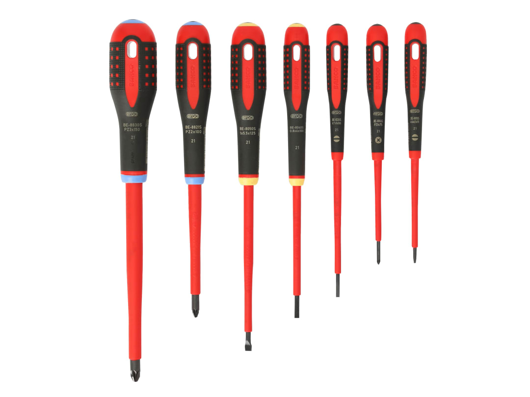 Bahco BE-9888S ERGO™ VDE Insulated Screwdriver Set, 7 Piece BE-9888S