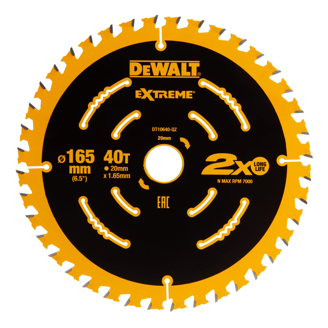 DEWALT Power Tools ELITE™ Series Framing Circular Saw Blade 165 x 20mm x 40T DT10640-QZ