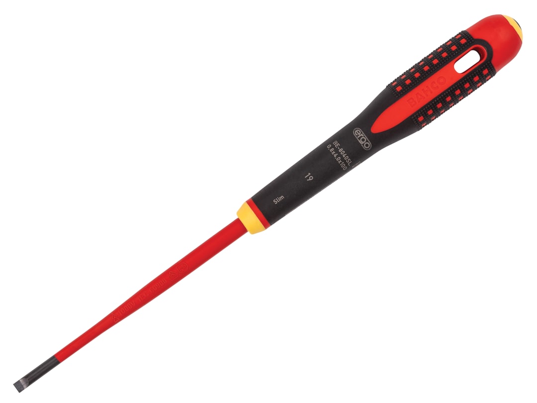 Bahco ERGO™ Slim VDE Insulated Slotted Screwdriver 5.5 x 125mm BE-8050SL