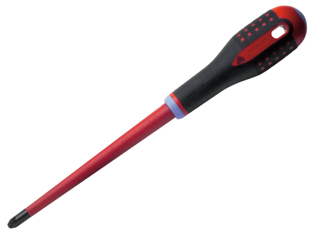 Bahco ERGO™ Slim VDE Insulated Pozidriv Screwdriver PZ2 x 80mm BE-8820SL