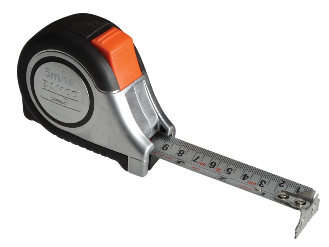 Bahco MTS Reversible Magnetic Tip Auto Pocket Tape 5m/16ft (Width 25mm) MTS-5-25-E